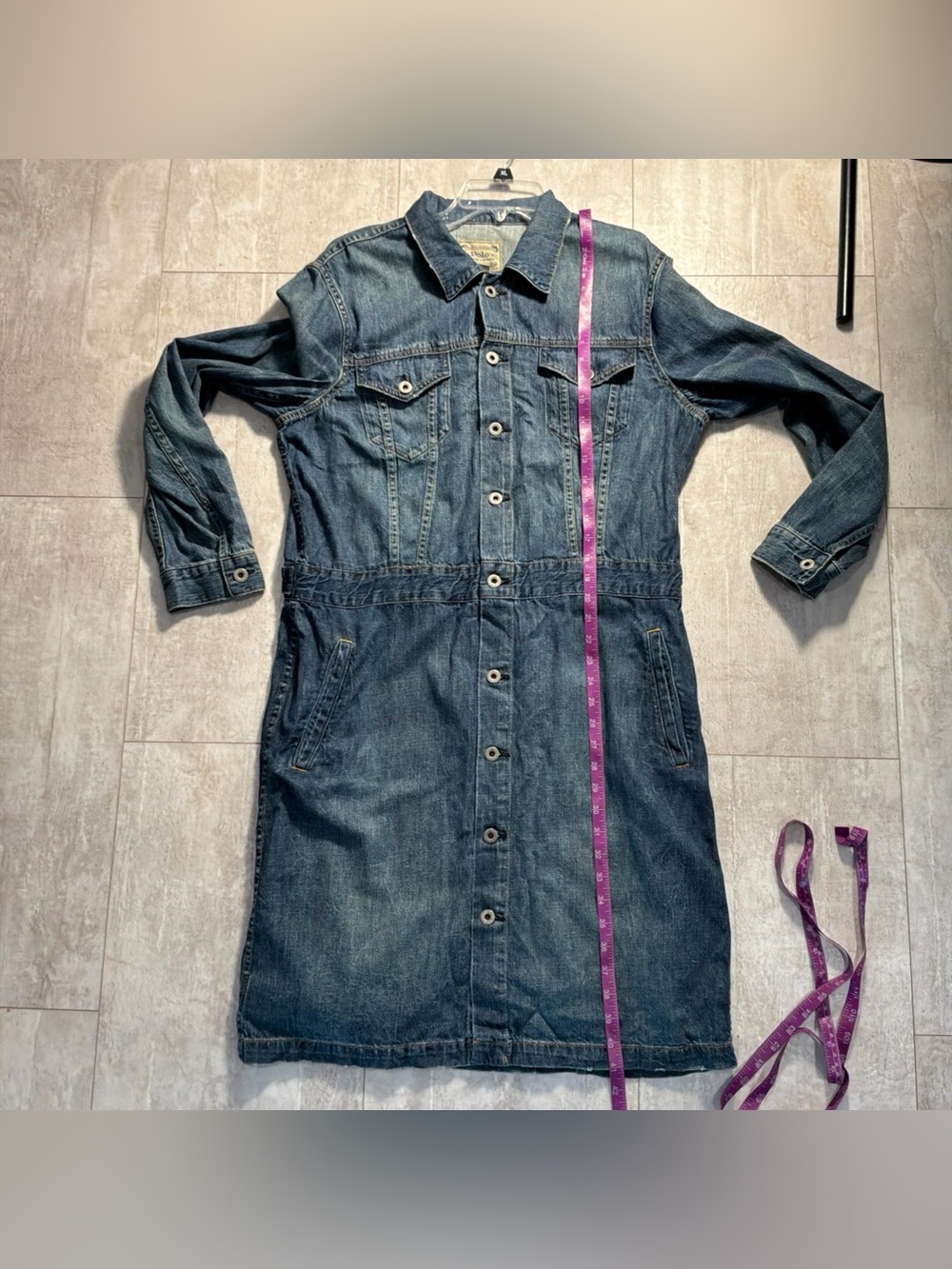 Lauren Ralph Lauren Women’s Blue Denim Trucker Dress Button Up XL - Picture 7 of 11